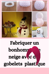 Fabriquer un bonhomme de neige avec des gobelets  plastique