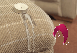  cire de bougie sur le tissu