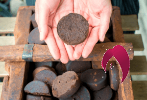 des bûchettes pour la cheminée avec du marc de café