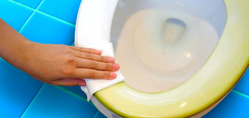 Jaunissement du Couvercle des Toilettes