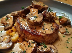 Filet Mignon au Boursin et Champignons