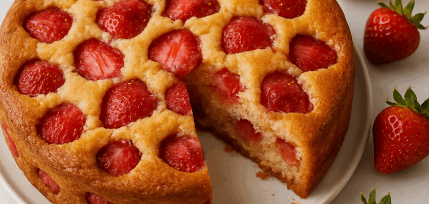 Gâteau Moelleux aux Fraises