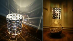 Décorations lumineuses avec des vieilles radiographies