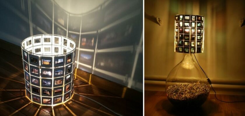 Décorations lumineuses avec des vieilles radiographies