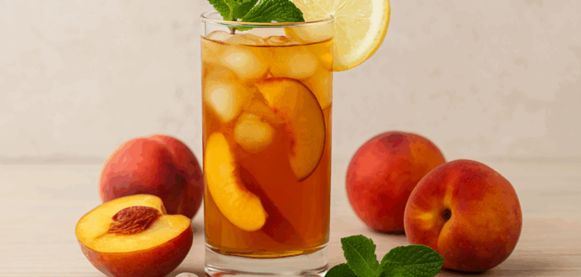 Thé glacé à la pêche