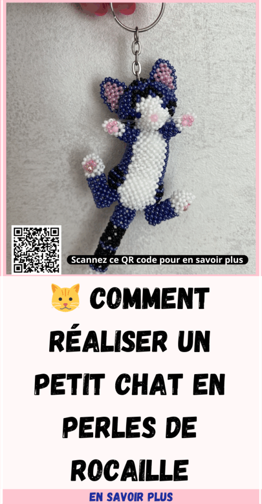 réaliser un petit chat en perles de rocaille