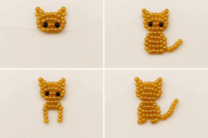 réaliser un petit chat en perles de rocaille
