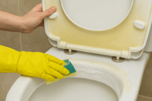 blanchir un siège de toilette jauni
