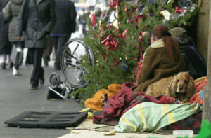 Noël envers des sans-abris.