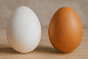 la différence entre un œuf blanc et un œuf brun