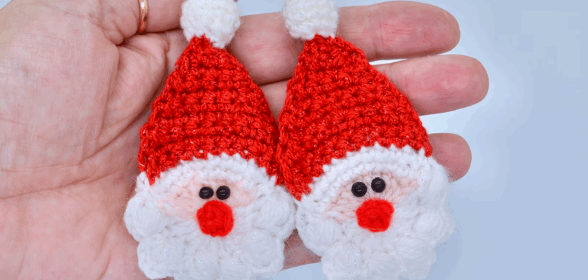 porte-clés Père Noël au crochet