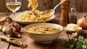 La sauce aux champignons