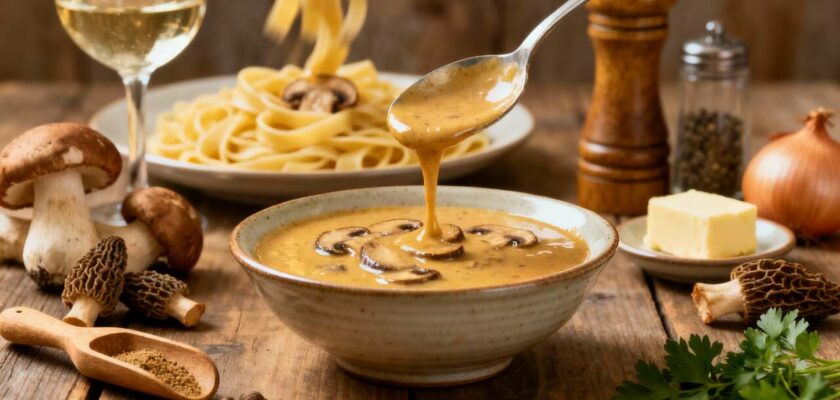 La sauce aux champignons