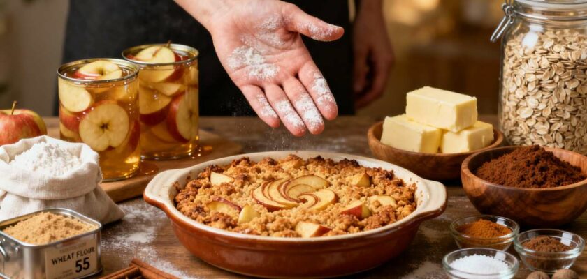 crumble aux pommes embaume la maison