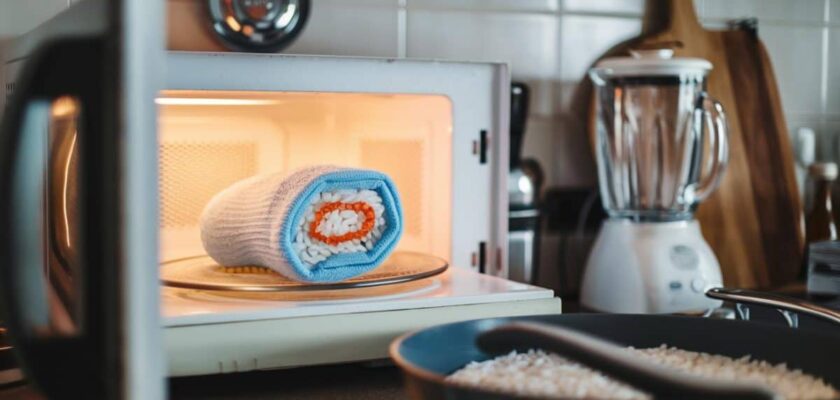 une chaussette remplie de riz