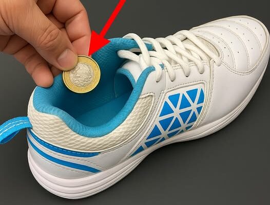 une pièce de monnaie dans leur chaussure