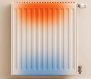 Radiateur chaud en haut et froid en bas