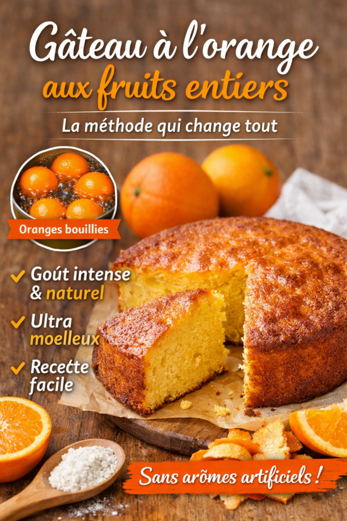 Gâteau à l’orange aux fruits entiers (ultra moelleux)