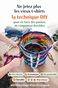 vieux t-shirts en paniers de rangement durables