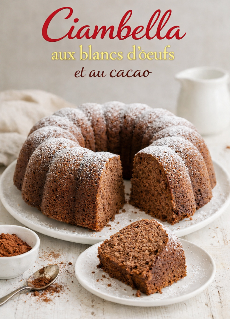 Ciambella aux blancs d’œufs et au cacao
