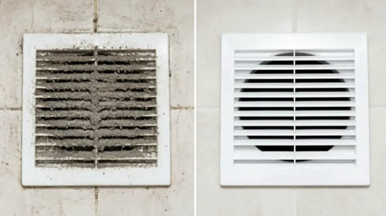 Grille d’aération pleine de poussière