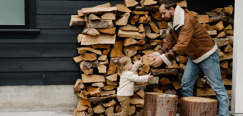 Stockage du bois de chauffage