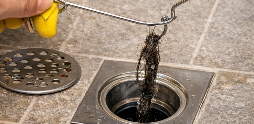 déboucher une douche bouchée par les cheveux