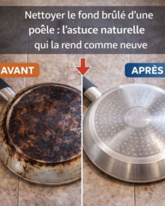 le fond brûlé d’une poêle
