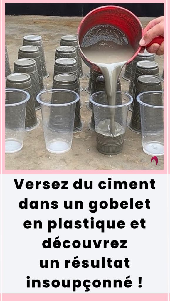 Versez du ciment dans un gobelet en plastique