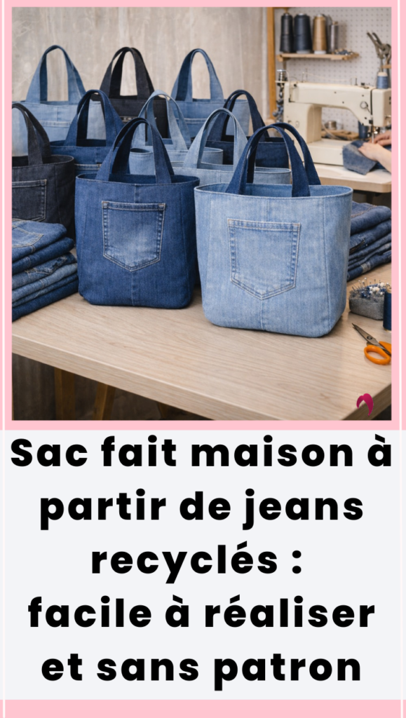 Sac fait maison à partir de jeans recyclés
