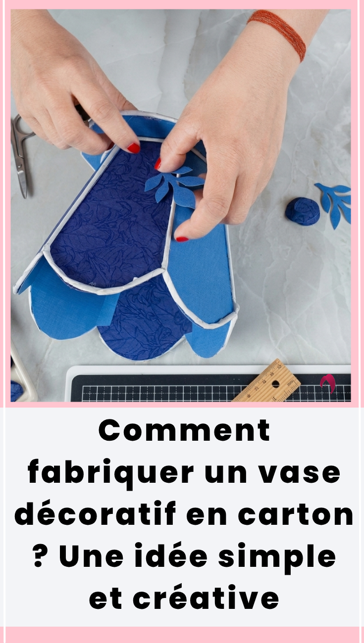 fabriquer un vase décoratif en carton