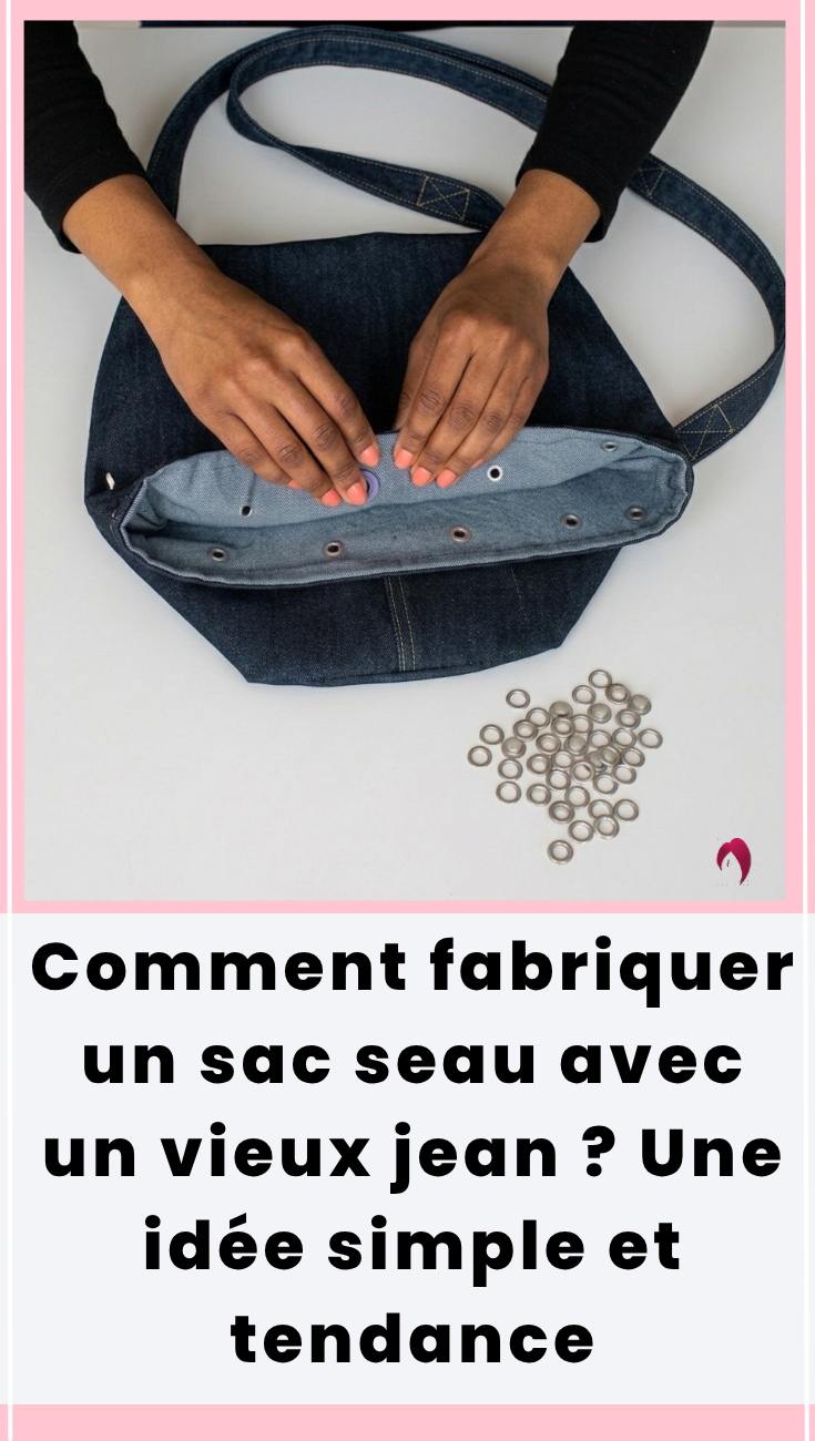 un sac seau avec un vieux jean