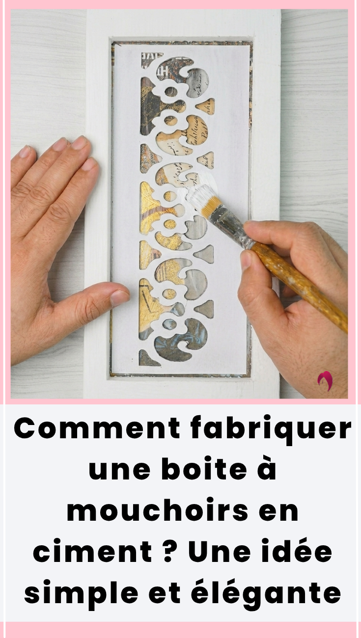 boite mouchoirs ciment blanc