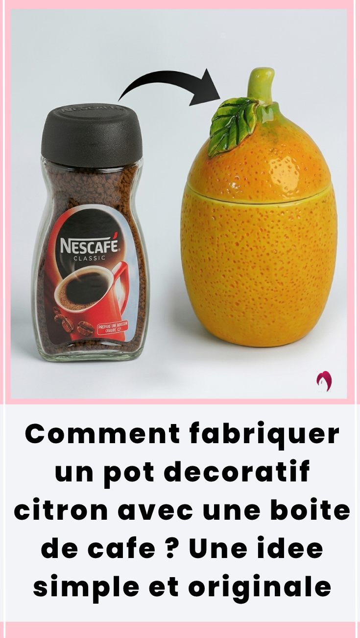 Pot citron ciment avec boite de cafe decorative