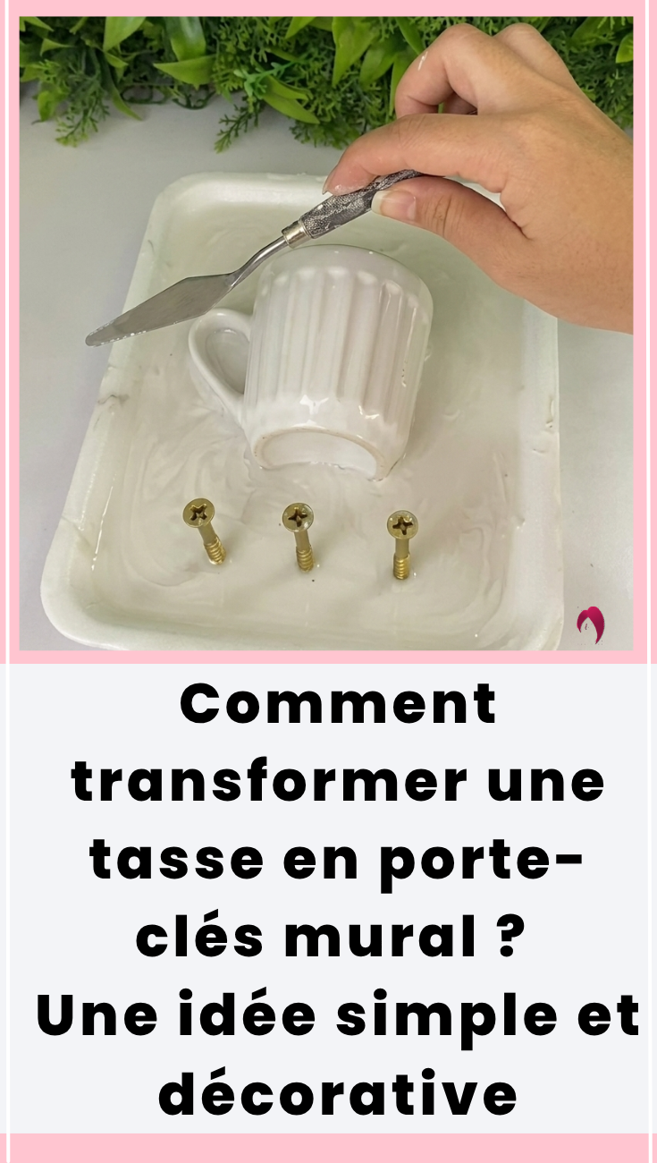 Porte cles tasse ciment simple et decoratif