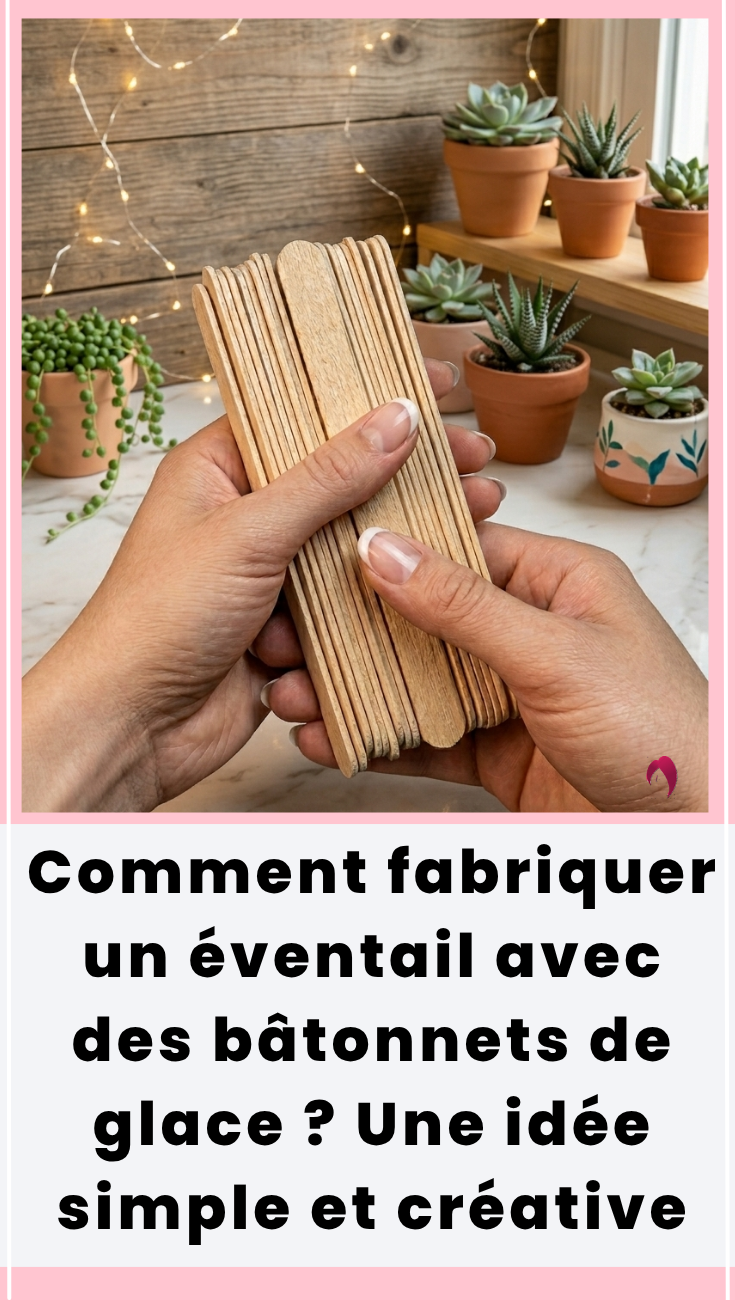 un éventail avec des bâtonnets de glace 