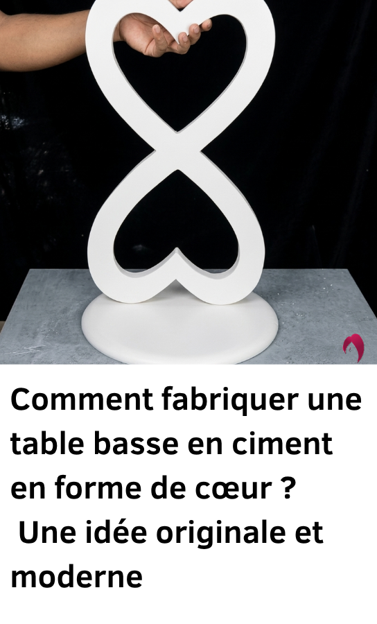 Table ciment coeur simple et decorative