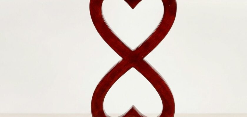 Table ciment coeur simple et decorative