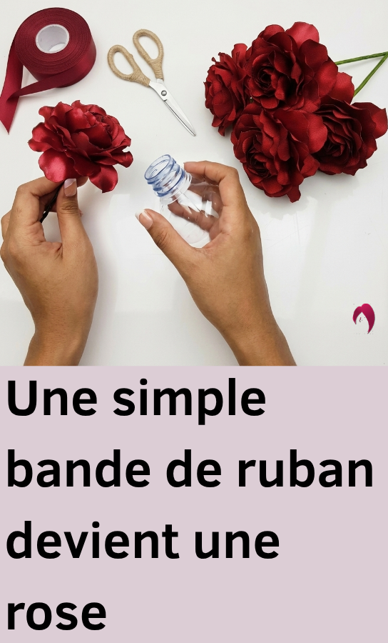 rose en ruban satin