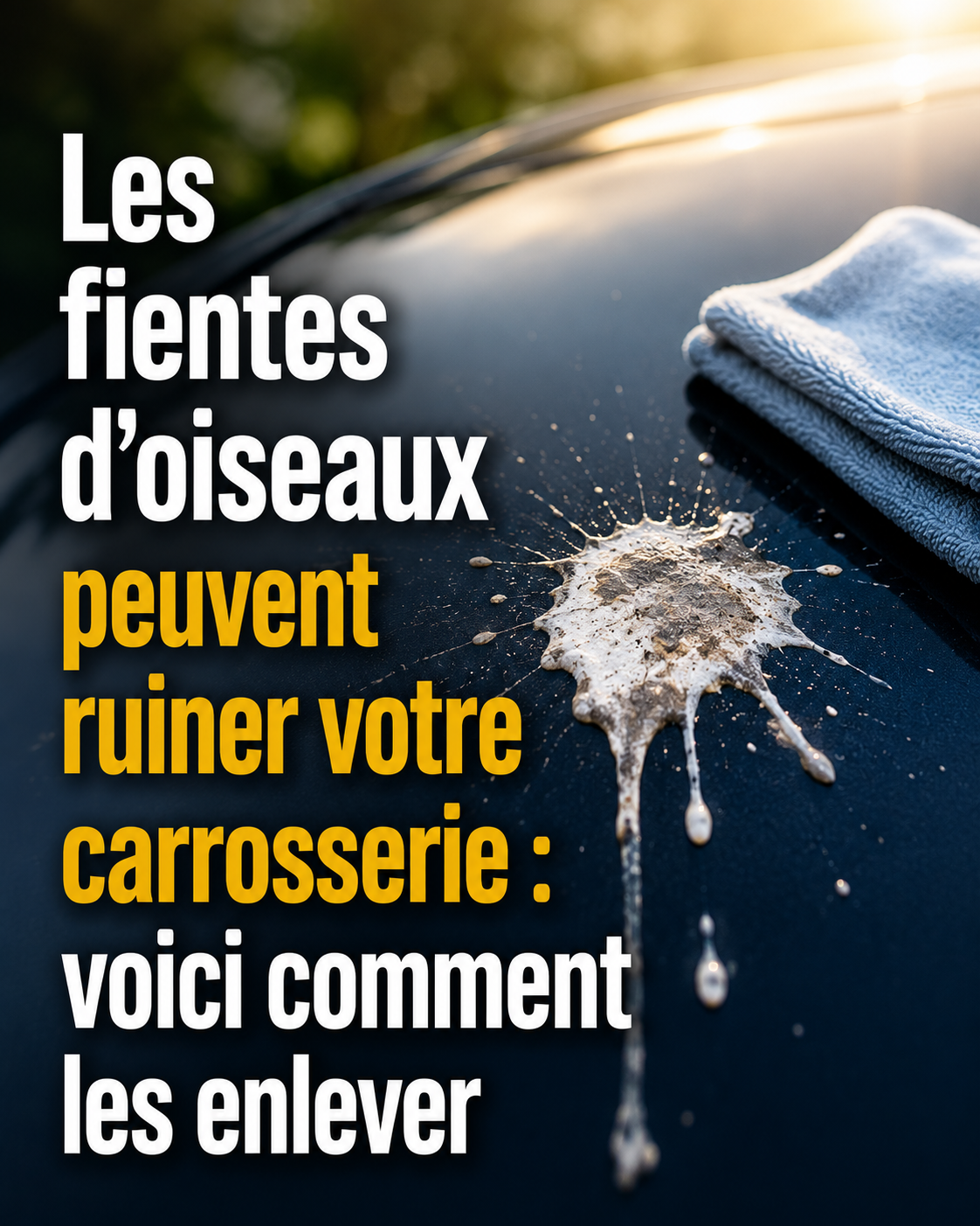 enlever les fientes d'oiseaux sur une carrosserie 
