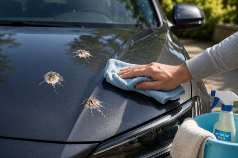 enlever les fientes d'oiseaux sur une carrosserie
