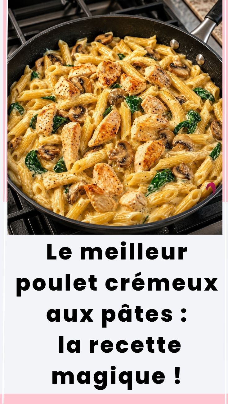 Recette poulet crémeux pâtes légumes