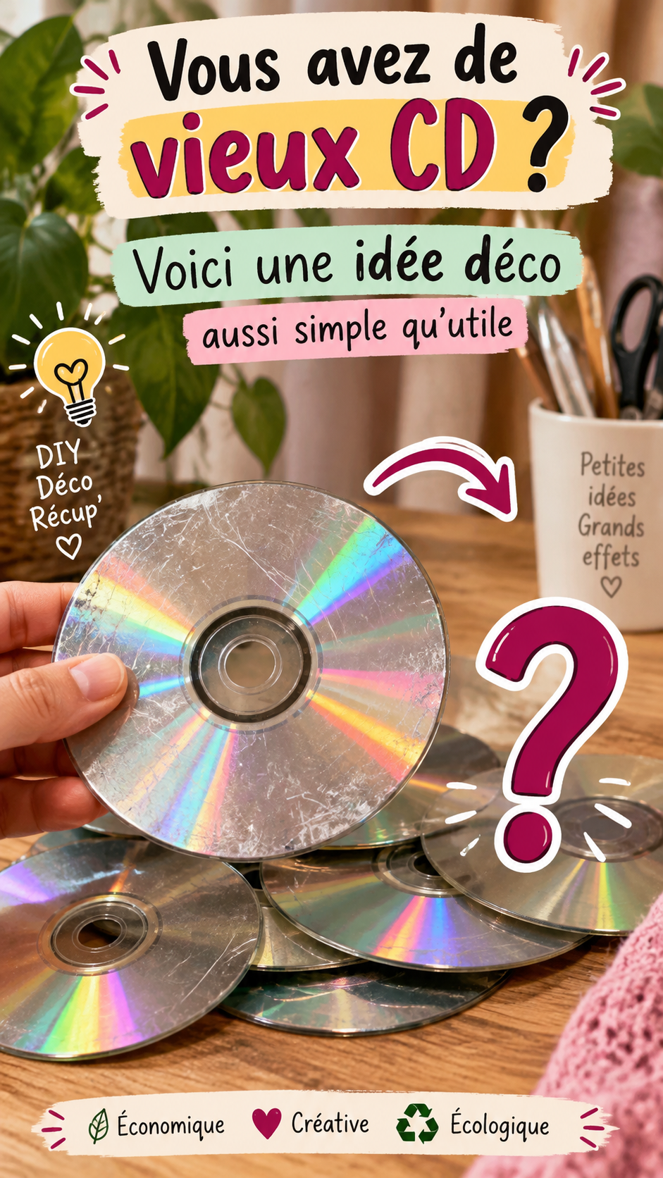 Comment fabriquer un porte-clés mural avec un vieux CD !