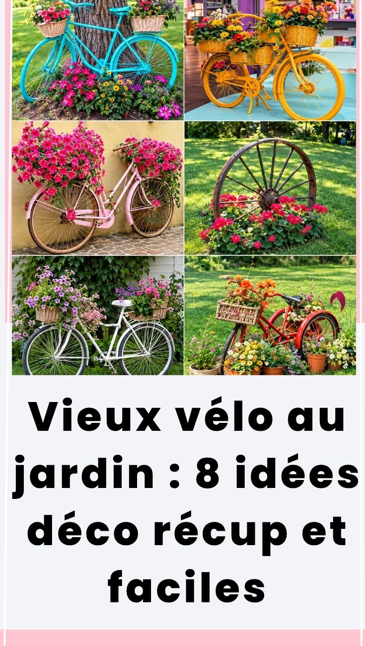 Vieux vélo au jardin : 8 idées déco récup et faciles