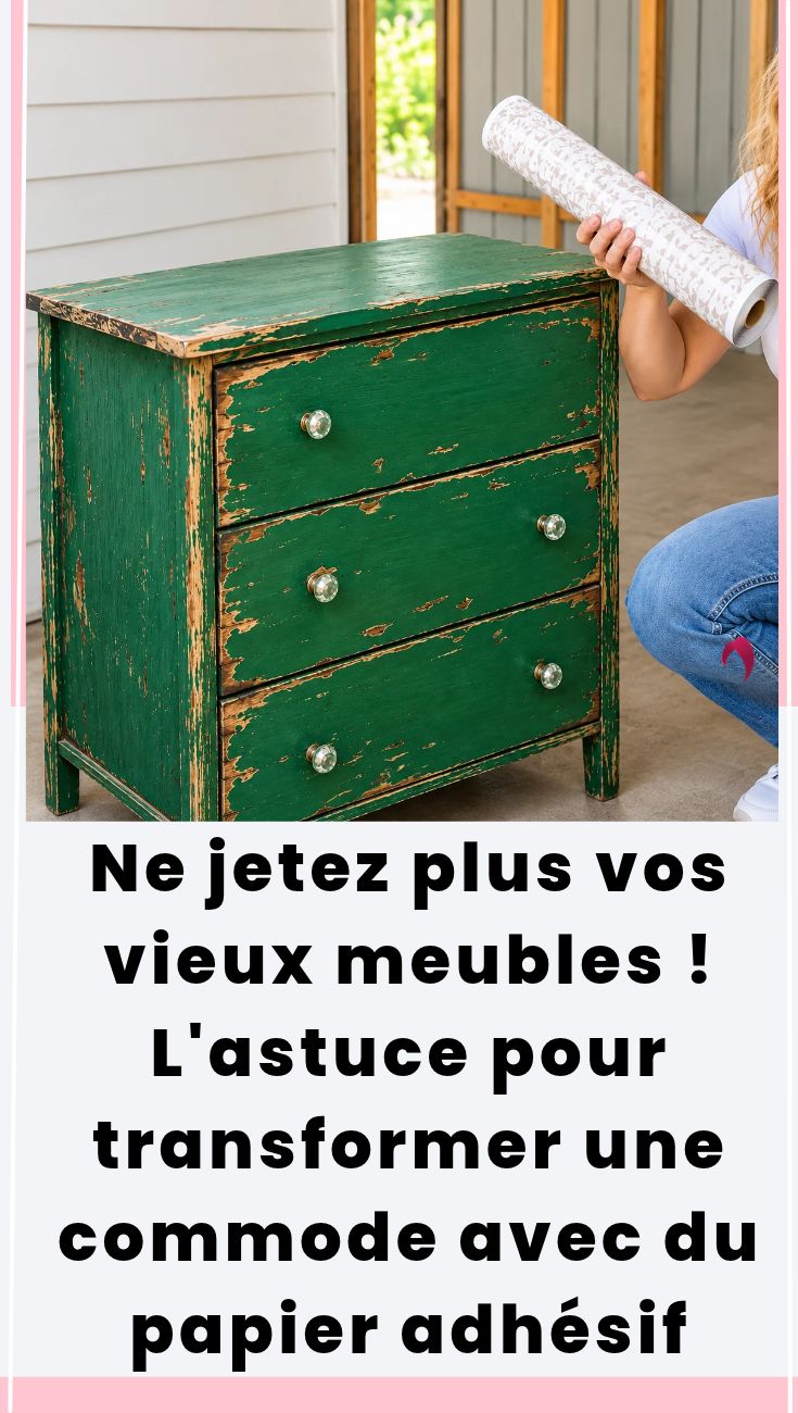 commode en kit avec du papier adhésif et des découpes en bois
