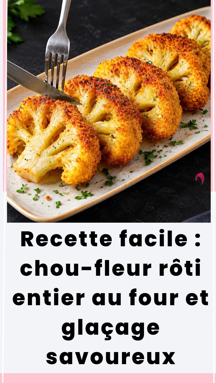 Chou-fleur rôti entier au four et son glaçage savoureux