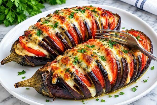aubergines farcies en papillote