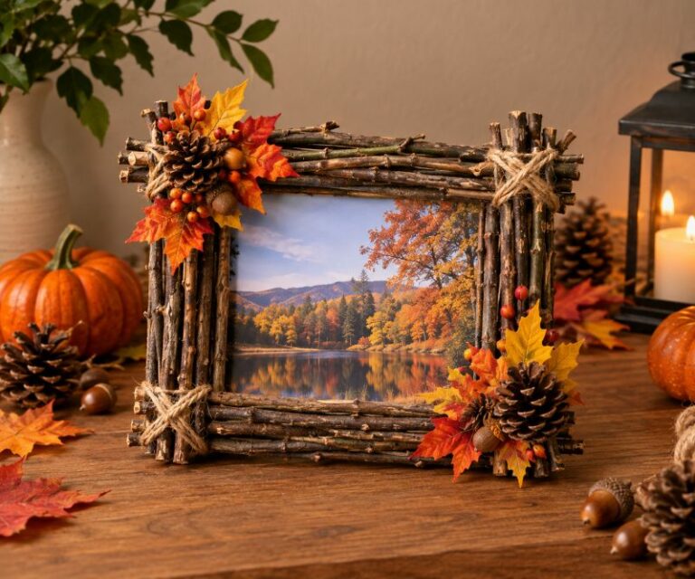 cadre photo rustique d'automne