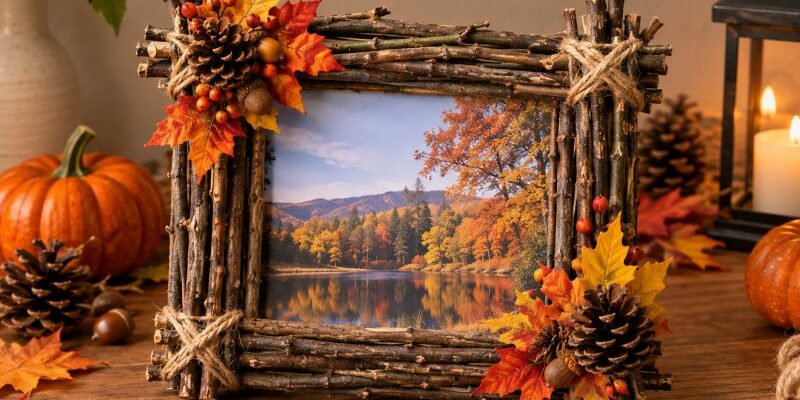 cadre photo rustique d'automne