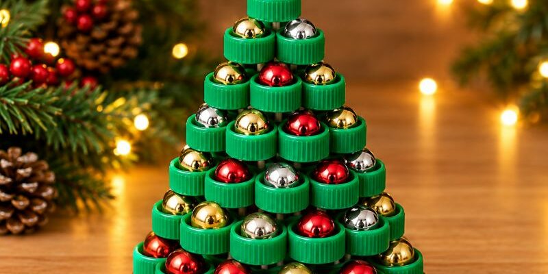 sapin de Noël bouchons plastique